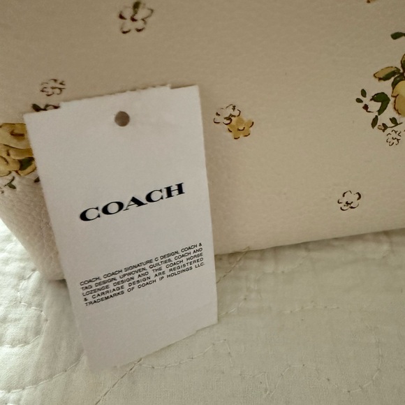Coach Yellow Floral Cream Tote - Picture 7 of 15